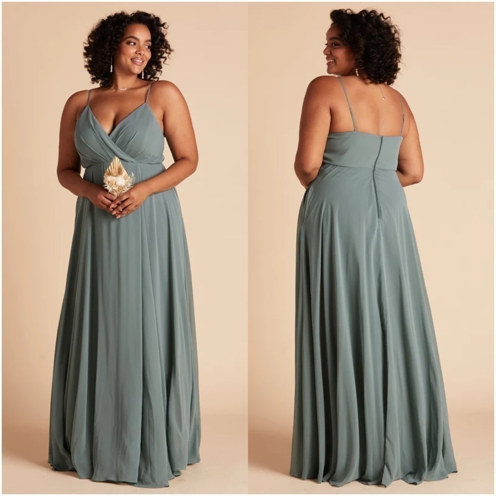 BIRDY GREY Kaia Chiffon Dress In Sea Glass